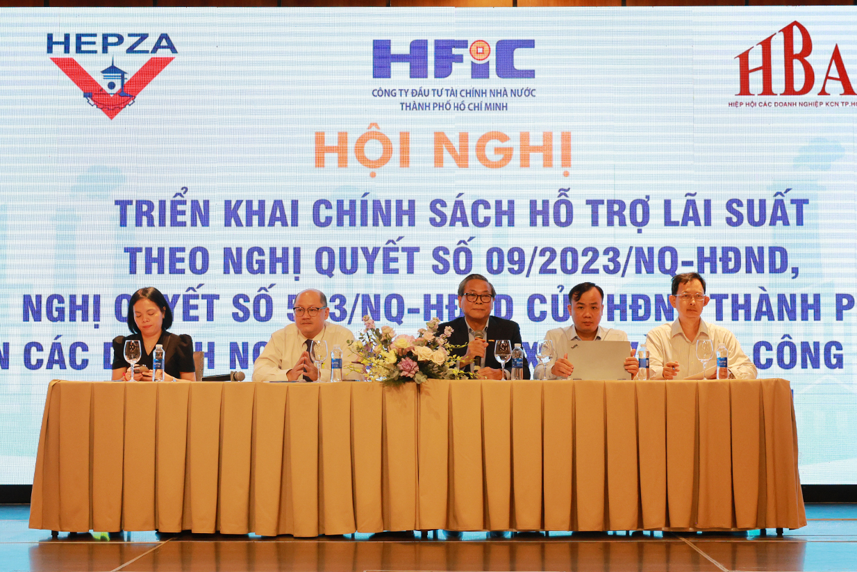 Hội nghị triển khai chính sách hỗ trợ lãi suất theo Nghị quyết số 09/2023/NQ-HĐND, Nghị quyết số 523/NQ-HĐND của HĐND Thành phố đến các doanh nghiệp khu chế xuất và khu công nghiệp  trên địa bàn Thành phố Hồ Chí Minh