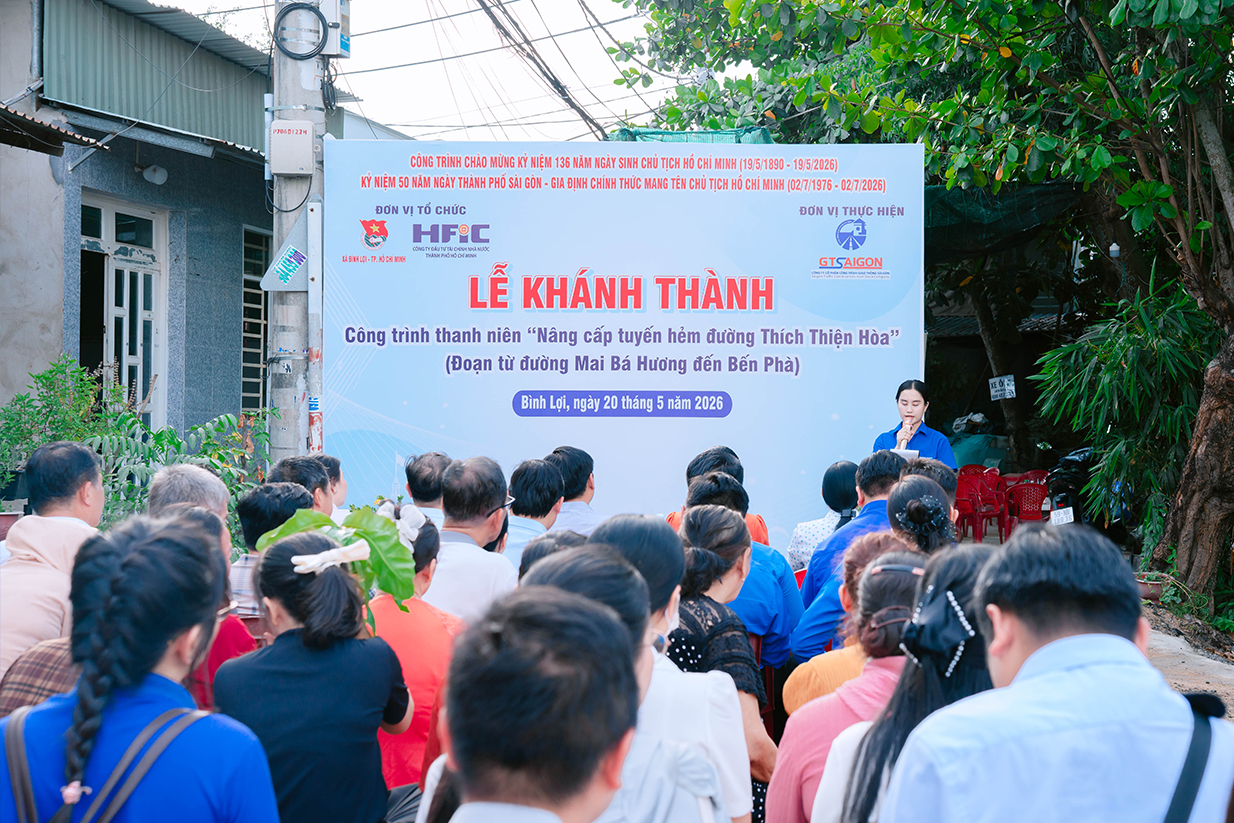 KHÁNH THÀNH CÔNG TRÌNH THANH NIÊN "NÂNG CẤP TUYẾN HẺM ĐƯỜNG THÍCH THIỆN HOÀ” XÃ BÌNH LỢI